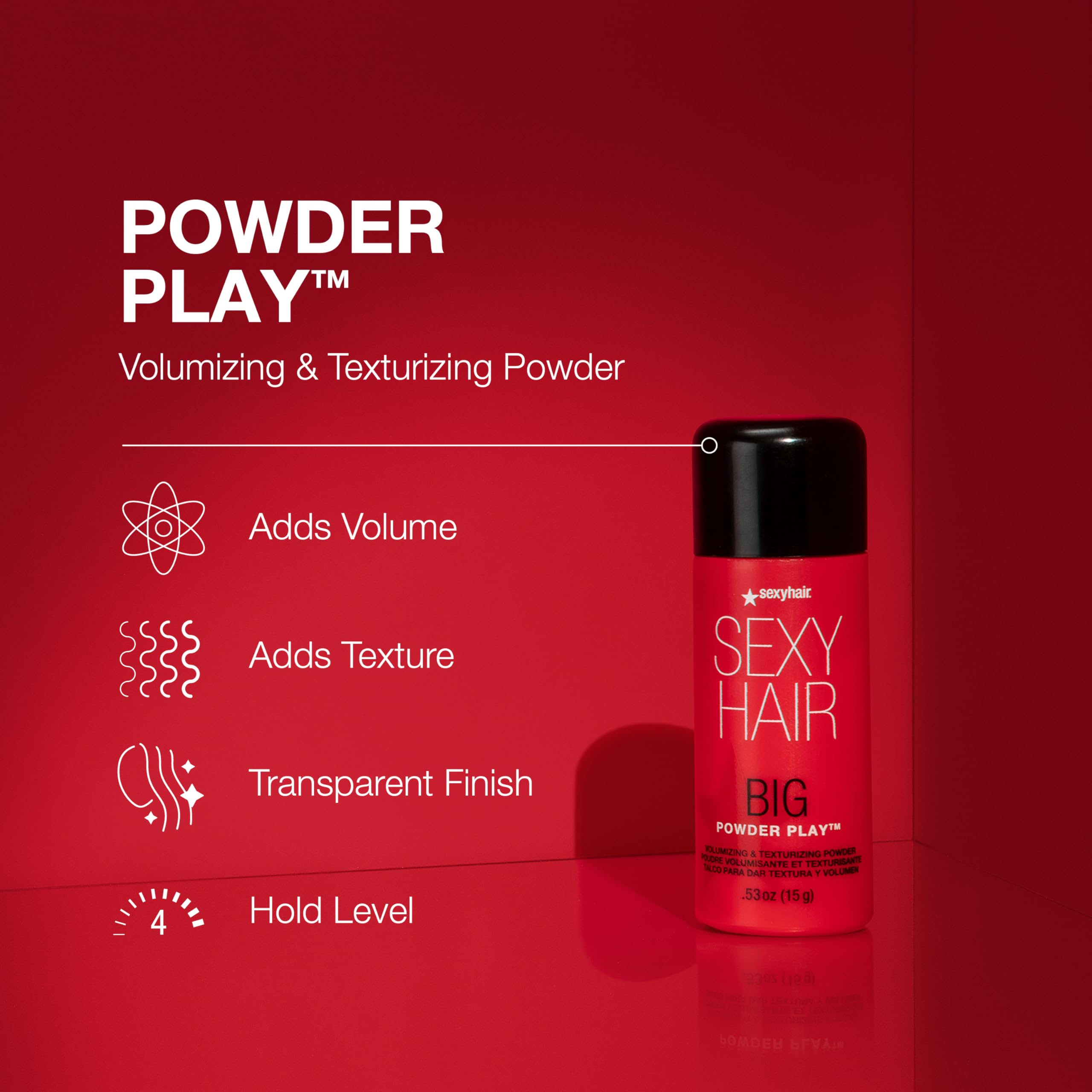 SexyHair Big Powder Play Volumizing & Texturizing Powder, 0.53 Oz | Colorless on Hair | Fragrance Free | Instant Lift - Image 4
